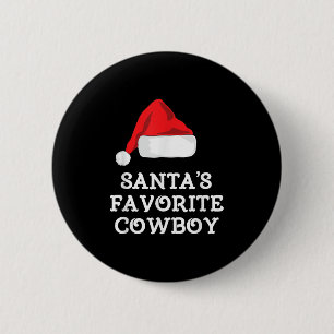 Kerstmuts van cowboy, favoriet van Sinterklaas, gr Ronde Button 5,7 Cm