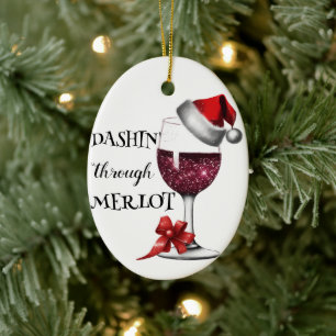 Kerstmuts Wijnglas Ornament - Wijnliefhebber Keram