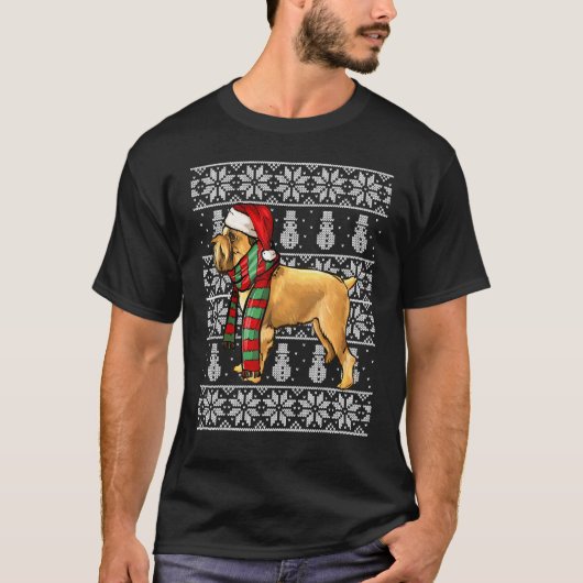 Kerstmuts Xmas Brussels Griffon Lelijk Kerstfeest T-shirt (Voorkant)