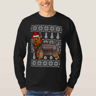 Kerstmuts Xmas Zijdeachtige Terriër Hulpeloze Kers T-shirt