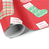 Kerstmutsen grote vakantie verpakkings papier (Rol Hoek)