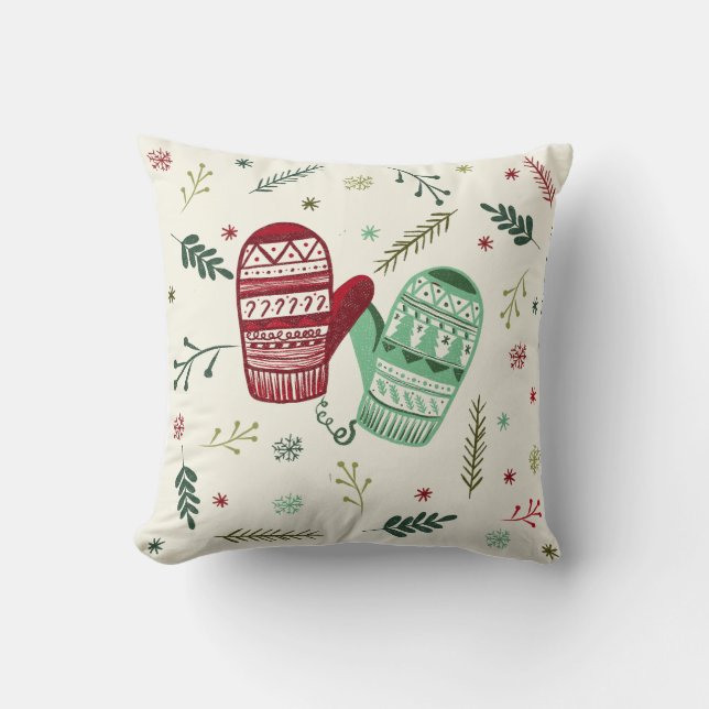 Kerstmutsen Ornament Kussen (Voorkant)