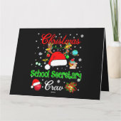 Kerstmutsrendier voor schoolsecretarieel personeel kaart (Achterkant)