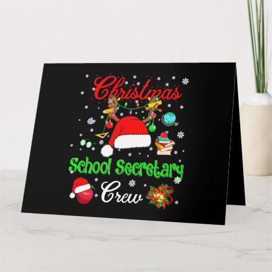Kerstmutsrendier voor schoolsecretarieel personeel kaart (Voorkant)