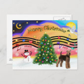 Kerstmuziek 2 - Airedale (standaard) Feestdagenkaart (Voorkant / Achterkant)