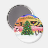 Kerstmuziek 2 - Chinese Crested (2 HL) Magneet (Voorkant / Achterkant)