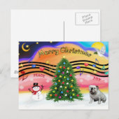 Kerstmuziek 2 - Engelse Bulldog (9) Feestdagenkaart (Voorkant / Achterkant)