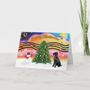 Kerstmuziek 2 - Schnauzer (Giant black) Feestdagen Kaart