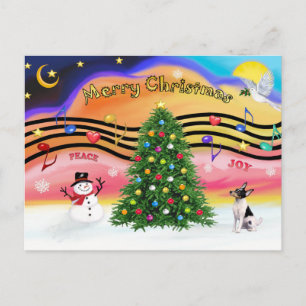 Kerstmuziek 2 - Speelgoed Fox Terrier Feestdagenkaart