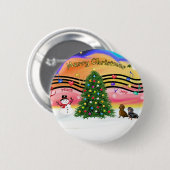 Kerstmuziek 2 - Teckel (twee) Ronde Button 5,7 Cm (Voorkant /achterkant)