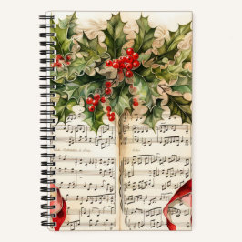 Kerstmuziek 5,5" x 8,5" spiraal Notitieboek