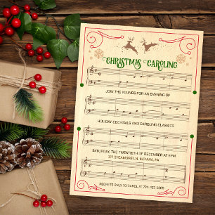 Kerstmuziek blad uit vroeger tijden kerst uitnodig kaart