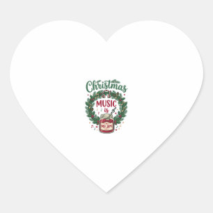 Kerstmuziek Is Jam Pot Dennengroen Krans Hoofdtele Hart Sticker