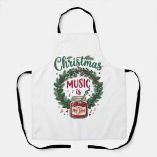 Kerstmuziek Is Jam Pot Dennengroen Krans Hoofdtele Schort