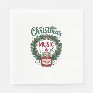 Kerstmuziek Is Jam Pot Dennengroen Krans Hoofdtele Servet