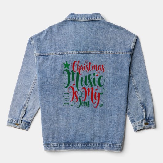 Kerstmuziek is mijn jam denim jacket (Achterkant)