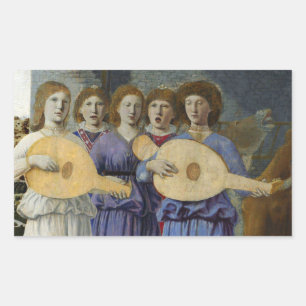 KERSTMUZIEK MAKENDE ENGELEN door PIERO DELLA FRANC Rechthoekige Sticker