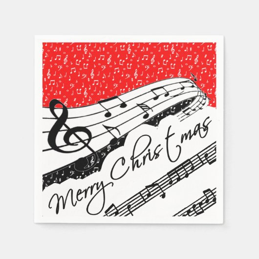 Kerstmuziek thema servet (Voorkant)