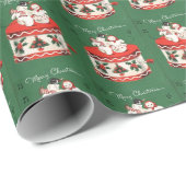 kerstmuziekdoos dansende Snowman Cadeaupapier (Rol Hoek)