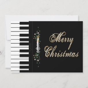 Kerstmuziekuitnodigingen - Piano - Musical Kaart