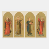 Kerstmuzikant Angels,  renaissance Rechthoekige Sticker (Voorkant)