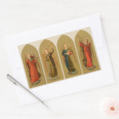 Kerstmuzikant Angels,  renaissance Rechthoekige Sticker (Envelop)