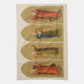 Kerstmuzikant Angels,  renaissance Theedoek (Verticaal)