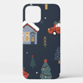 Kerstnaadloos patroon met kerstboom, auto Case-Mate iPhone case (Achterkant)