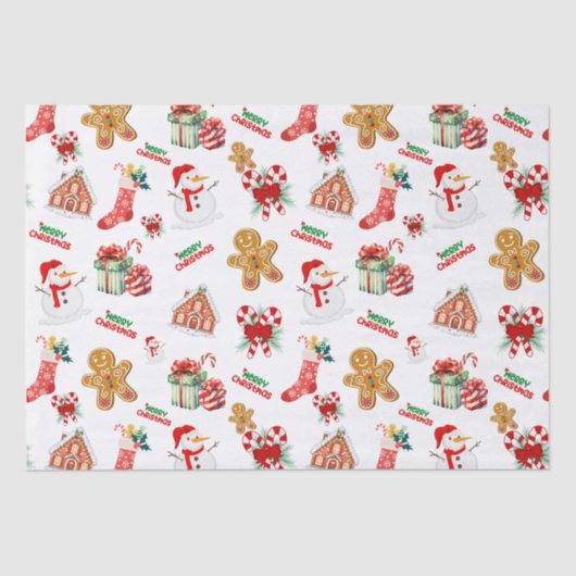 Kerstnaadloos patroon tissuepapier (Voorkant)