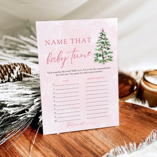 Kerstnaam dat Baby Tune Baby shower spel Kaart