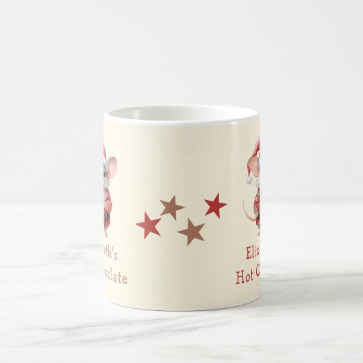 Kerstnaam Mouse Brown Hot Chocolate mok (Center)