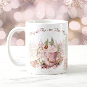 Kerstnaam Roze Hot Chocolate Mok