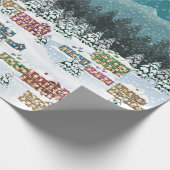 Kerstnacht - Berg stadslandschap Cadeaupapier (Hoek)