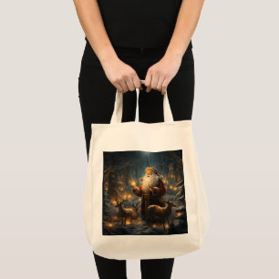 Kerstnacht Besneeuwd Bos Tote Bag