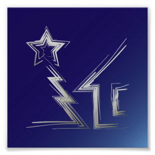 Kerstnacht Foto Afdruk