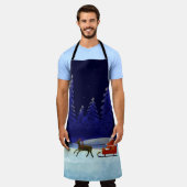 Kerstnacht kerstreis schort (Gedragen)