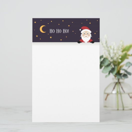 Kerstnacht maan en Sinterklaas gezegde Hohoho Briefpapier (Staand voorkant)