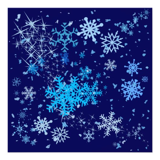 Kerstnacht Snowfall Foto Afdruk (Voorkant)