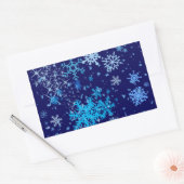 Kerstnacht Snowfall Rechthoekige Sticker (Envelop)