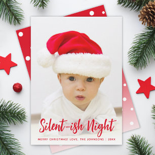 Kerstnacht Stilletjes Rood Grappig Kerstfeest Feestdagenkaart