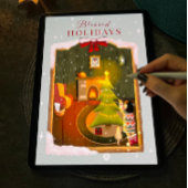 Kerstnacht vol knusheid feestdagenkaart