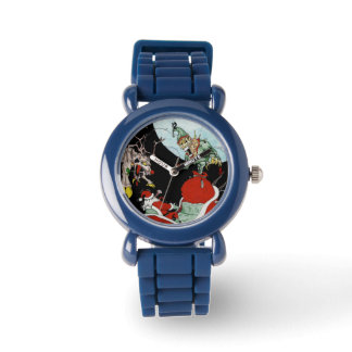 Kerstnachtmerrie Kind Zwarte lederen horloge