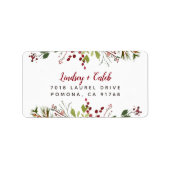 Kerstnamenadres feestdag Greenery Etiket (Voorkant)