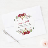 Kerstnamenadres feestdag Greenery Ronde Sticker (Envelop)