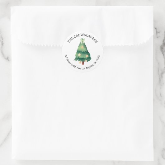 Kerstnamenadreslabels Ronde Sticker (Tas)