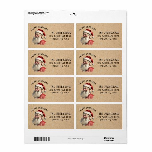 kerstnameretiket voor Kerstmis Etiket (Full Sheet)