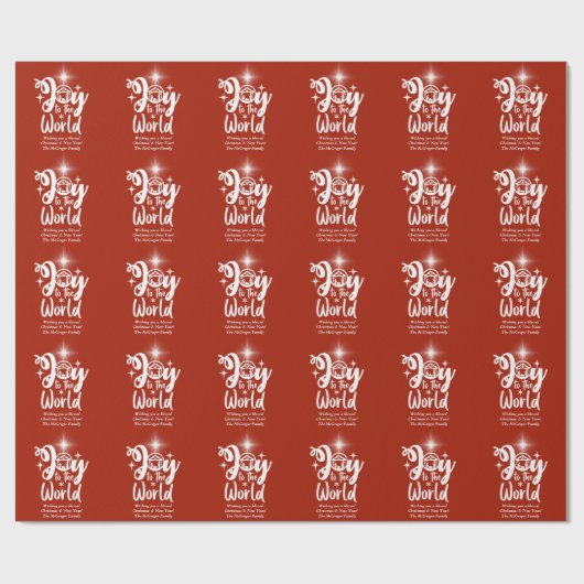 Kerstnatinativiteit Joeit tot de Wereld Rood en Wi Cadeaupapier (Vlak)