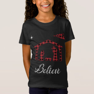 kerstnativiteit Geloof Jesus Birth Buffalo Pla T-shirt