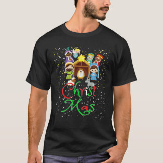 Kerstnativiteit Heilige Nachtgeboorte Jezus Christ T-shirt