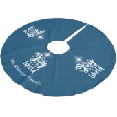 Kerstnativiteit Joeit tot de Wereld Blauw & Wit Kerstboom Rok (Gekanteld)